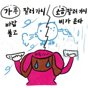 가루 팔러 가니 바람 불고, 소금 팔러 가니 비가 온다