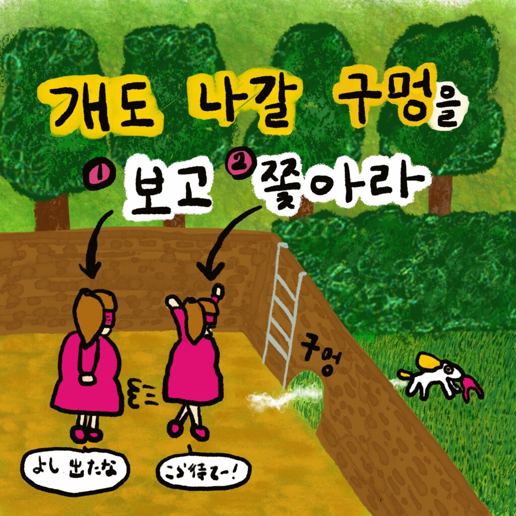 개도 나갈 구멍을 보고 쫓아라